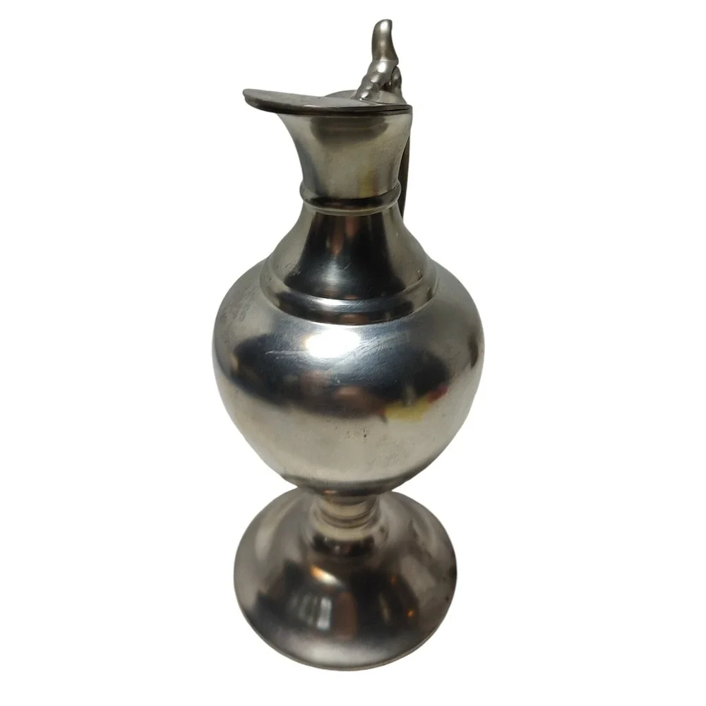 Vintage Royal Holland Pewter Pitcher Daalderop Creamer Hinged‎ Lid Handle SEE